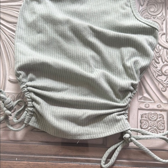 Forever 21 Light Sage Ribbed Drawstring Tank Top - Picture 3 of 6